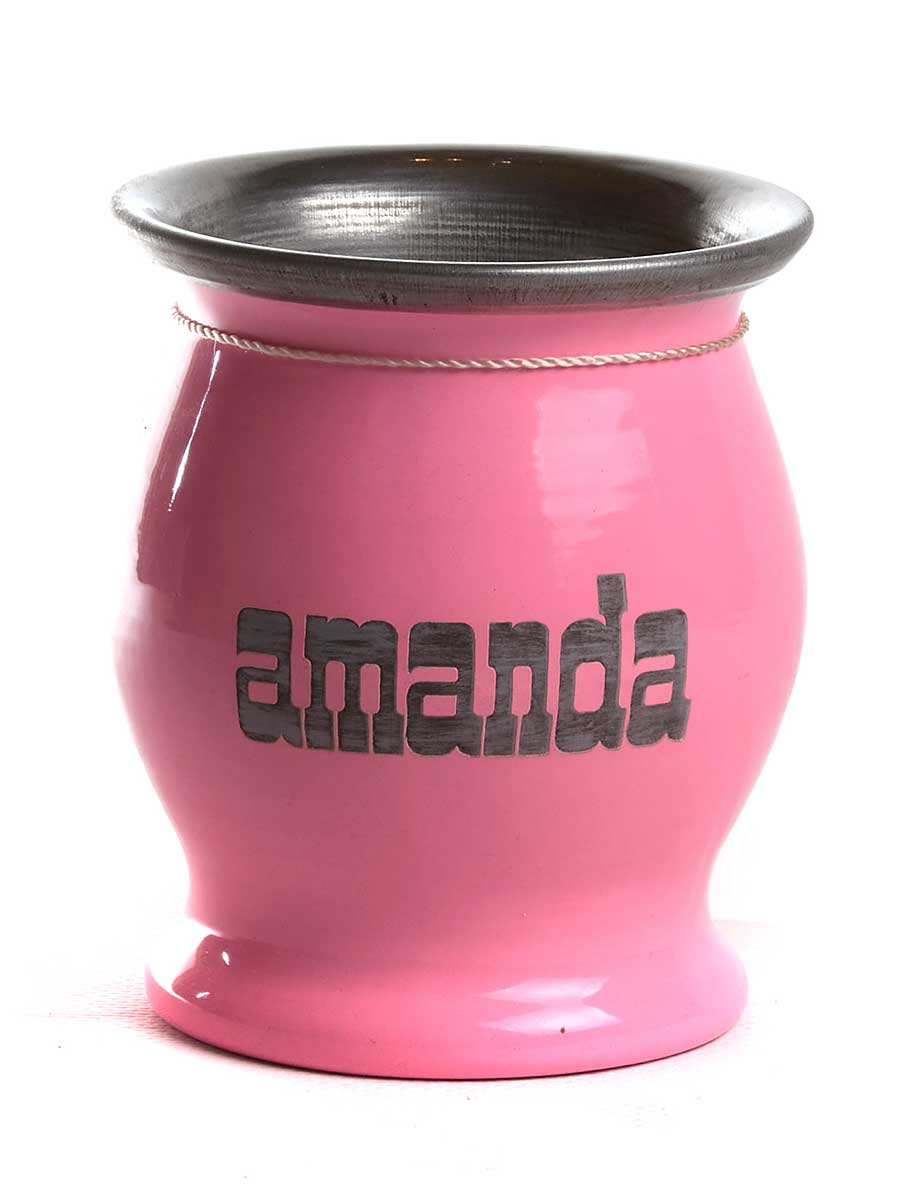 Калабас металлический Amanda (розовый), 150 мл смотреть фото