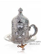 Кофейная пара Демитас под кофе по-турецки (серебро) фото