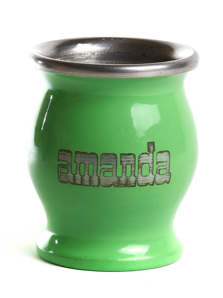 Калабас металлический Amanda (зеленый), 150 мл смотреть фото