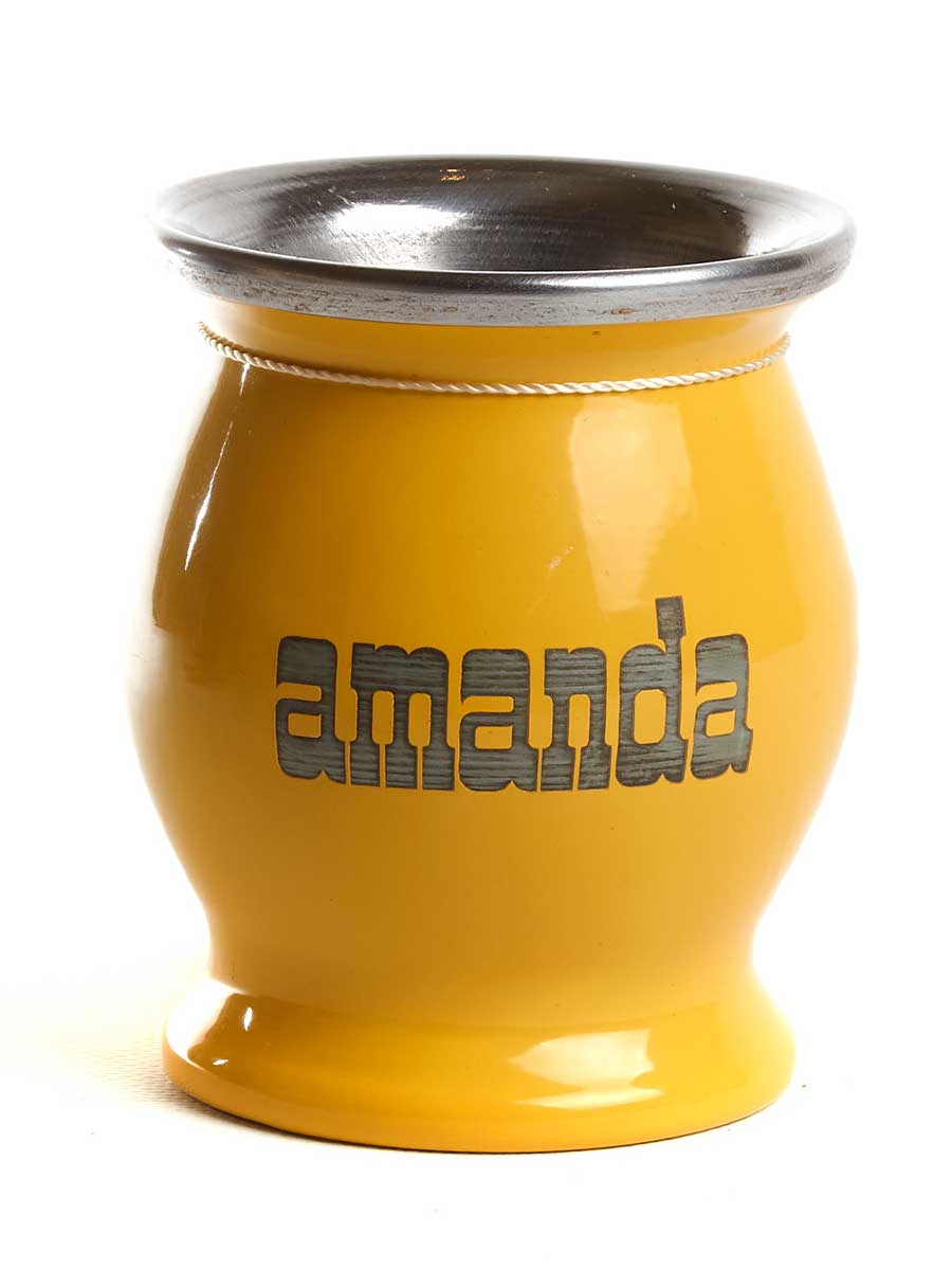 Калабас металлический Amanda (желтый), 150 мл смотреть фото